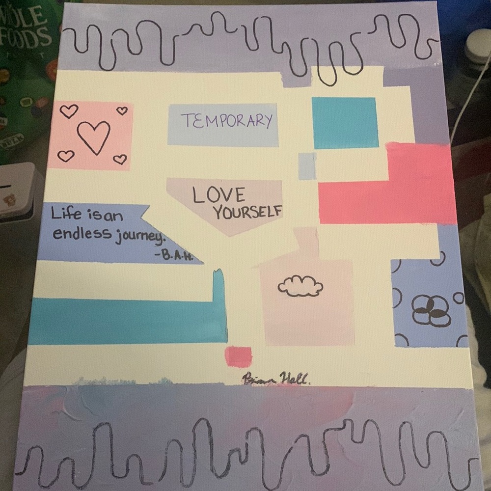 I’m selling my art. This is my piece called “Finding Love” selling for $50.